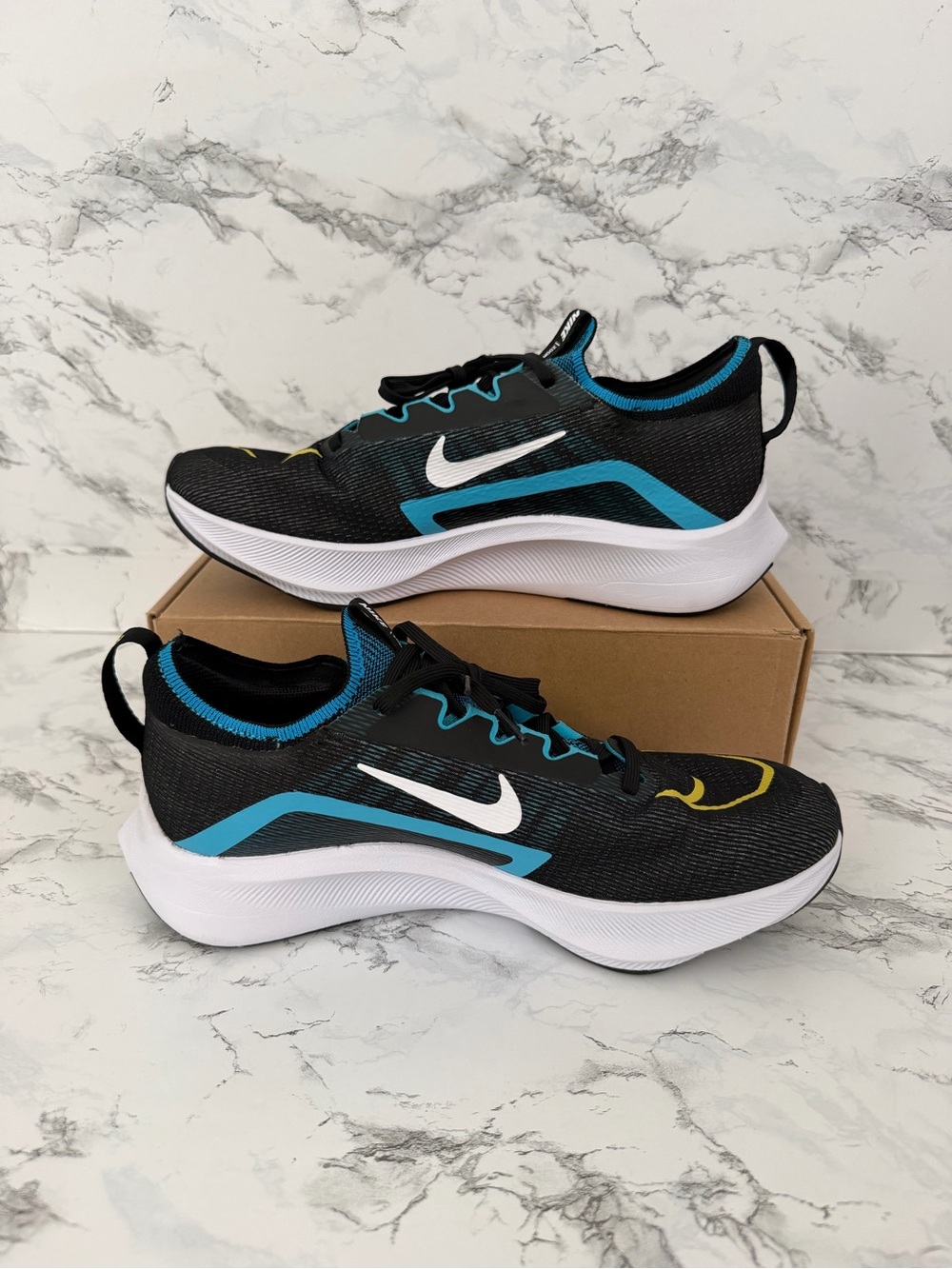 Nike Zoom Fly 4 Black Chlorine Blue Running Athletic Shoes CT2392 Men’s Sizes - Picture 2 of 9